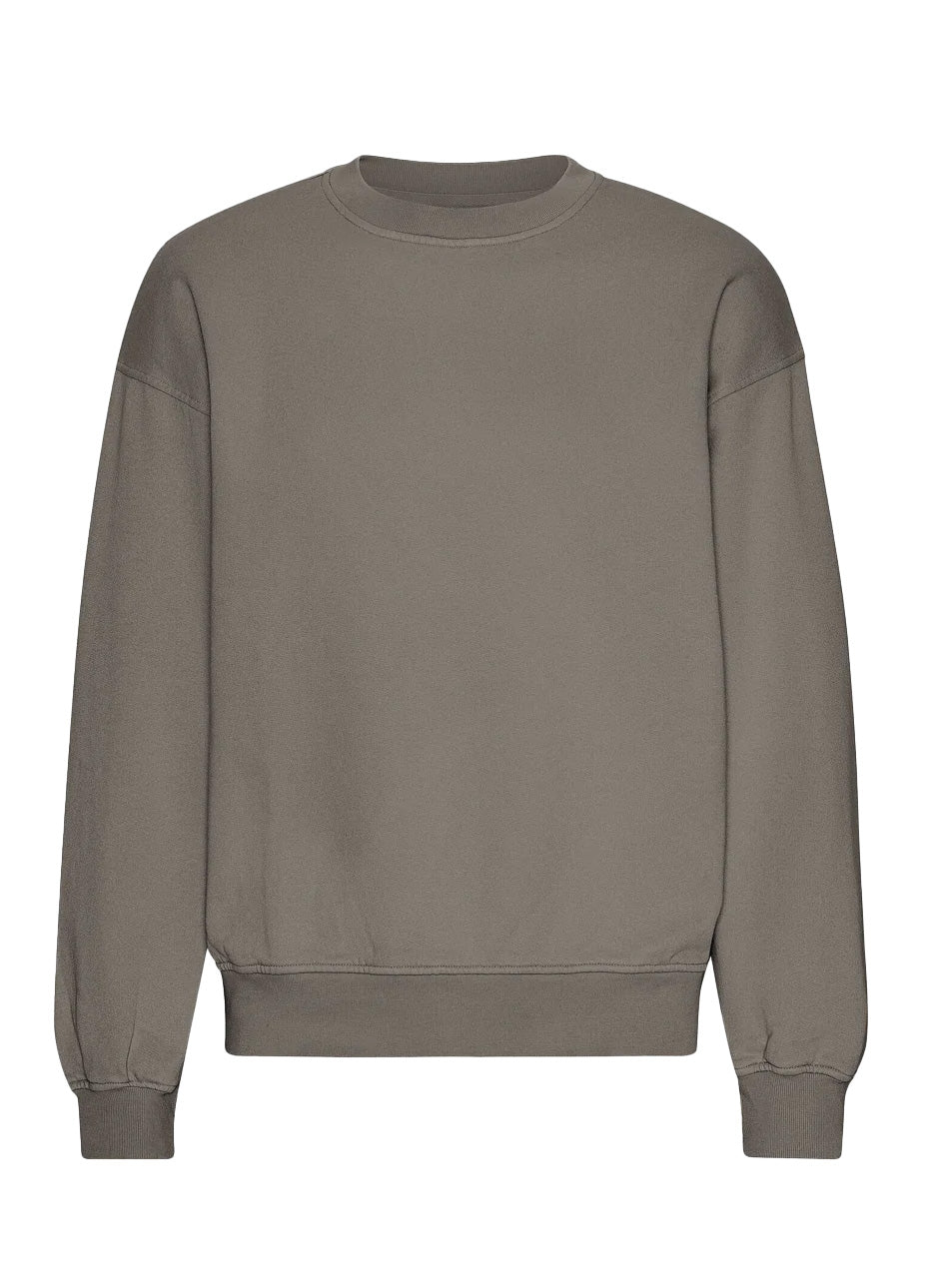 Sweater Organic Oversized Crew - misty brown