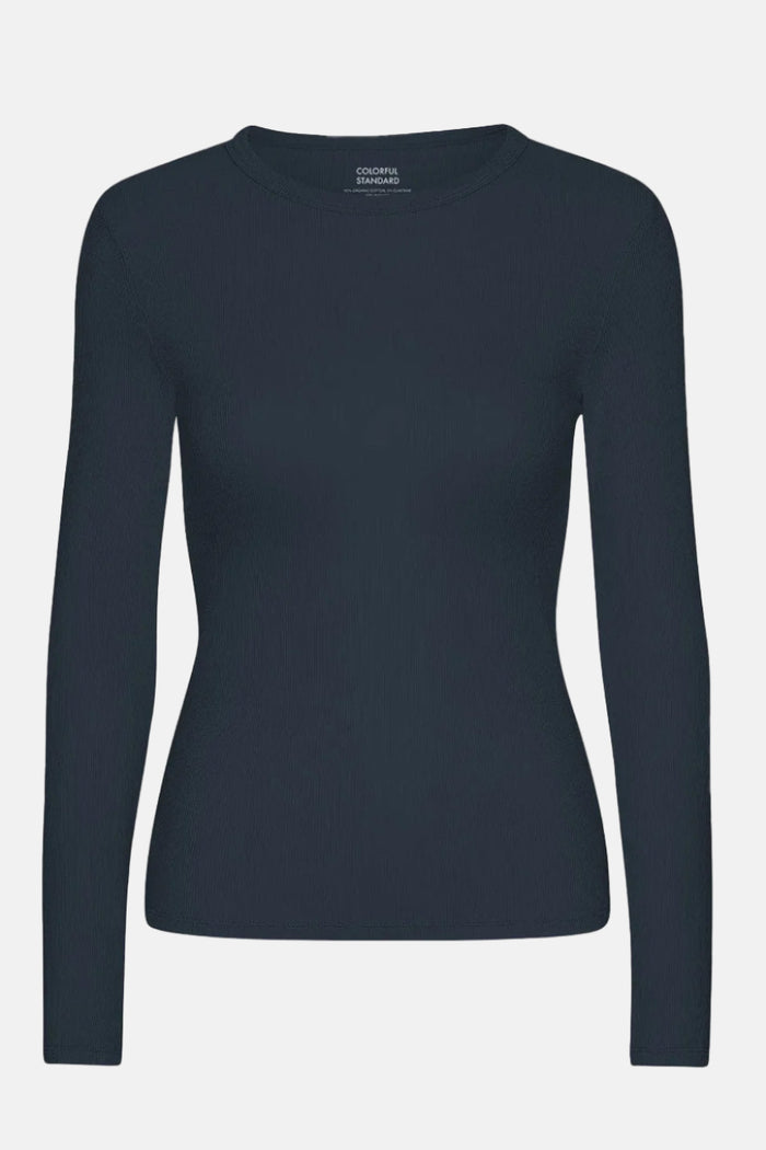 Shirt Organic Rib LS - navy blue