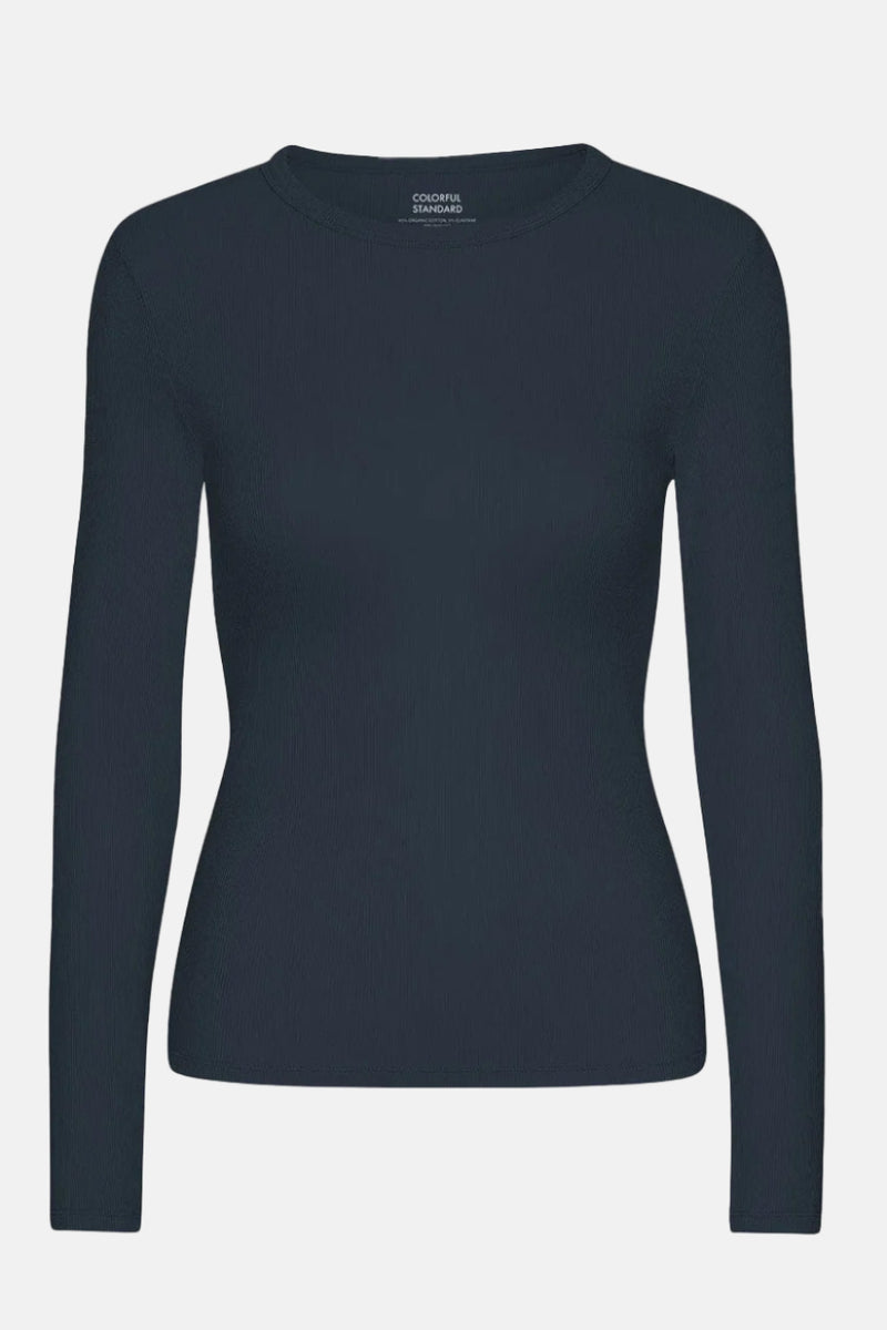 Shirt Organic Rib LS - navy blue