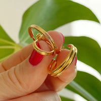 Oorstekers 2for1 Small Hoops Pair - goud