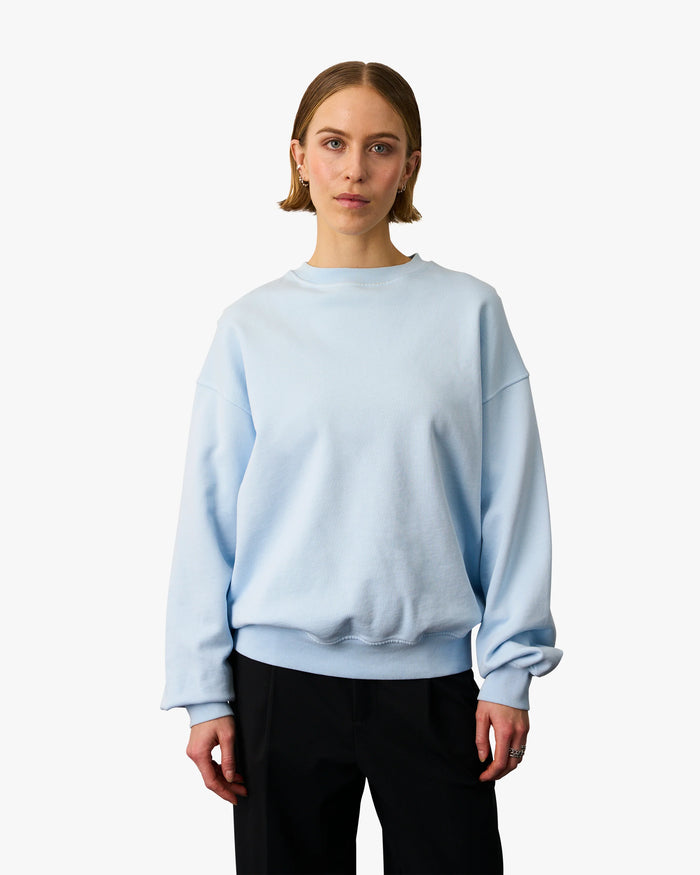 Sweater Organic Oversized Crew - petrol blue