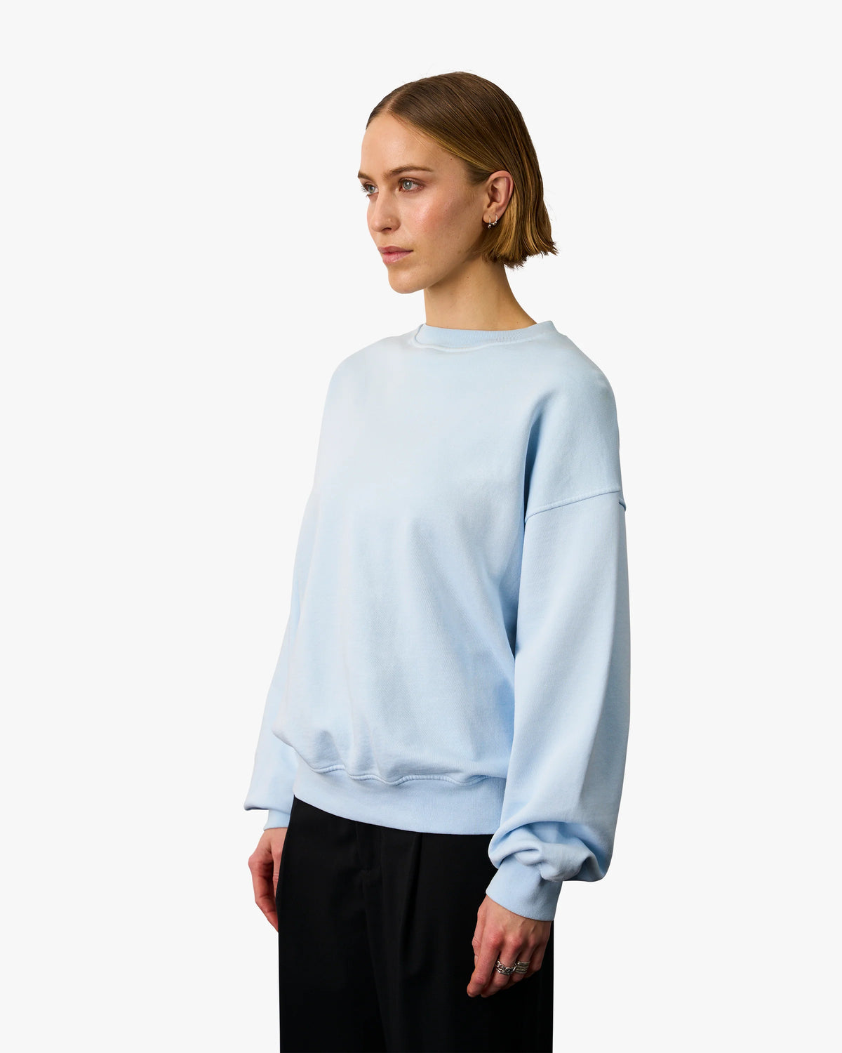 Sweater Organic Oversized Crew - petrol blue