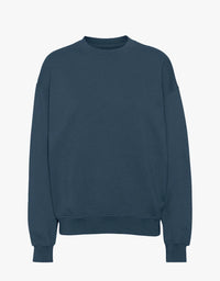 Sweater Organic Oversized Crew - petrol blue