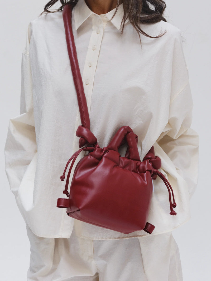 MicroOna Vegan Leather Bag - cherry red
