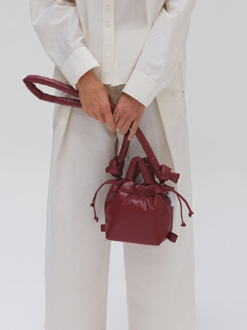 MicroOna Vegan Leather Bag - cherry red