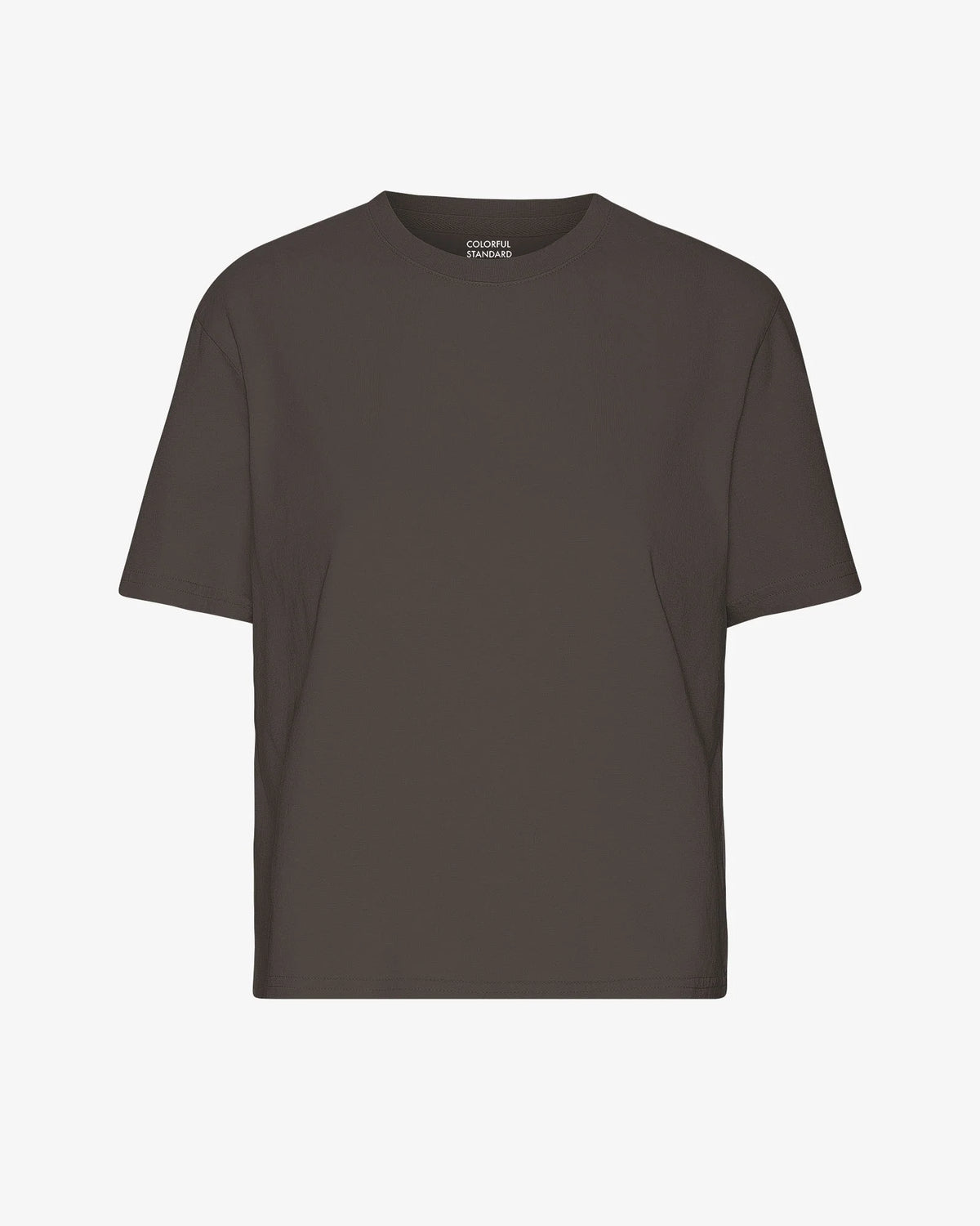 T-shirt Organic Boxy Crop - coffee brown