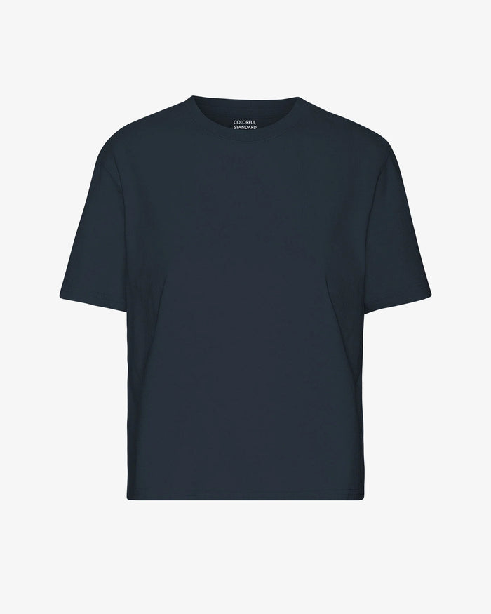 T-shirt Organic Boxy Crop - navy blue