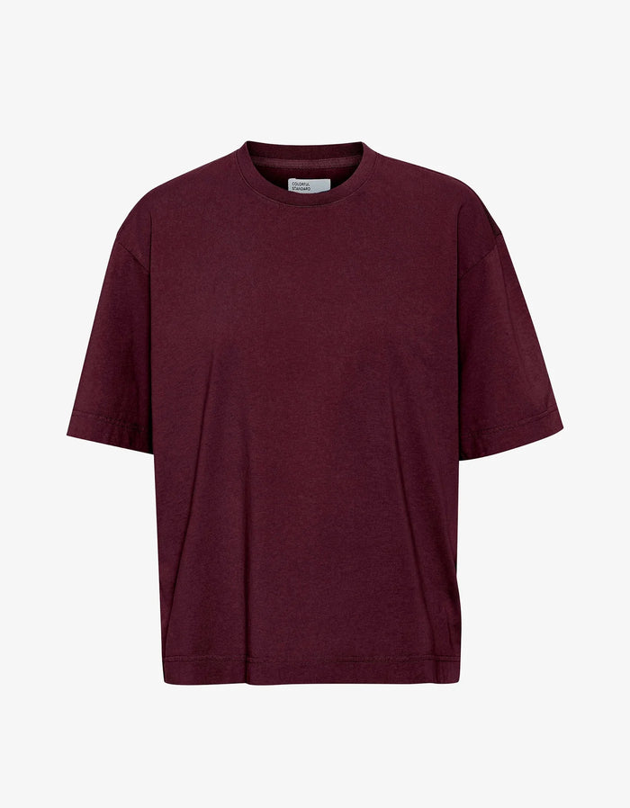 T-shirt Oversized Organic - oxblood red