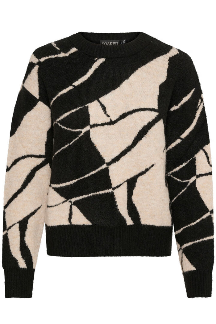 Trui Rakel - zwart/beige