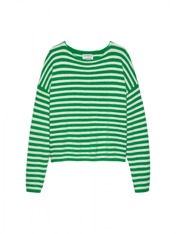 Trui Soft Stripe - groen/wit