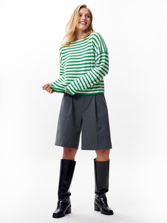 Trui Soft Stripe - groen/wit