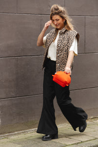 Vest Sleeveless Leopard Denim Jacket - leopard