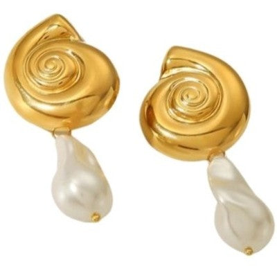 Oorstekers Pearl Ocean - goud