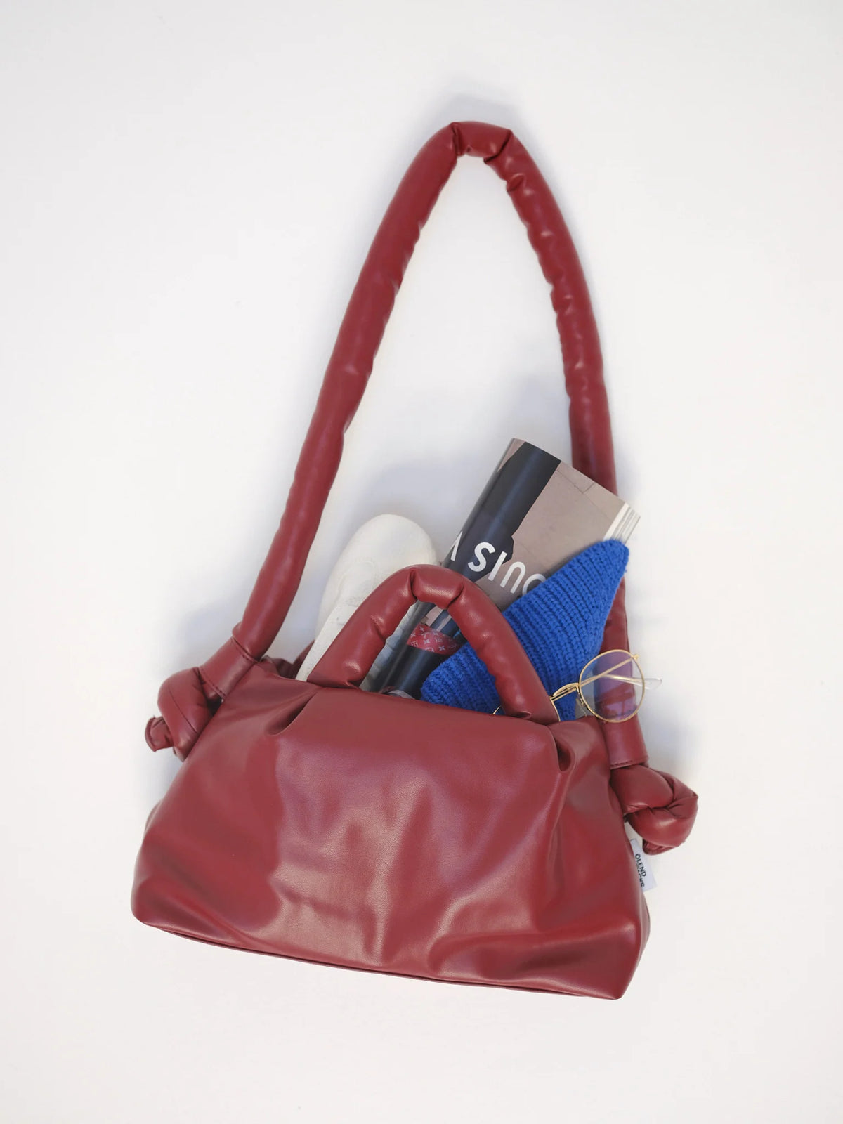 MiniOna Vegan Leather Bag - cherry red