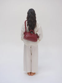 MiniOna Vegan Leather Bag - cherry red