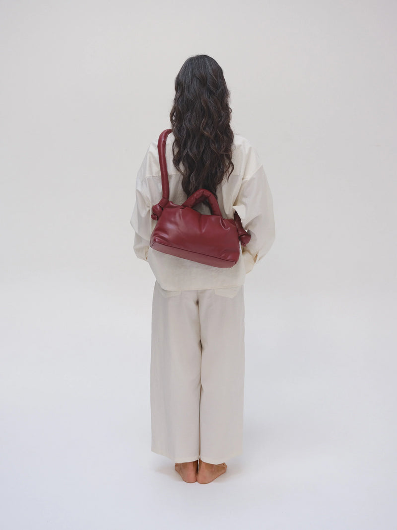 MiniOna Vegan Leather Bag - cherry red