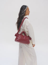 MiniOna Vegan Leather Bag - cherry red