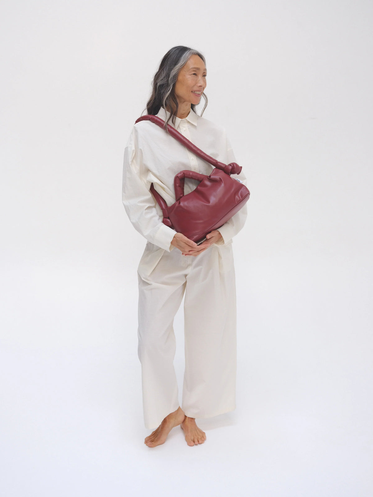 MiniOna Vegan Leather Bag - cherry red