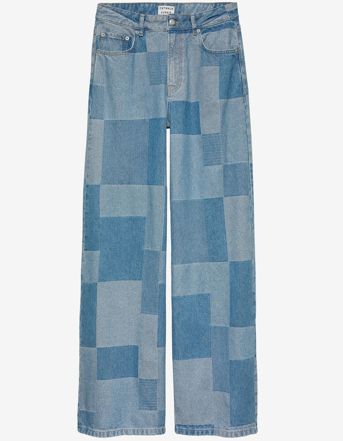 Jeans Patchwork - blauw