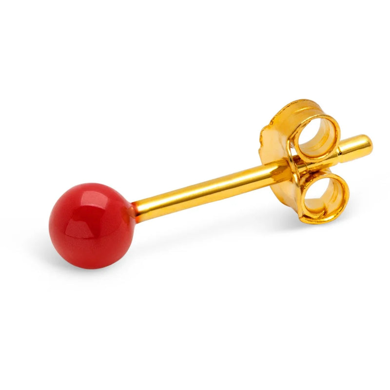 Oorsteker Color Ball - passion red