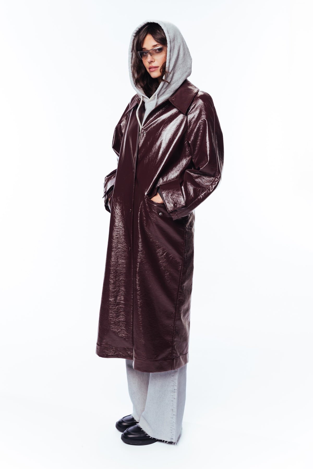 Jas Long Vegan Leather - fudge