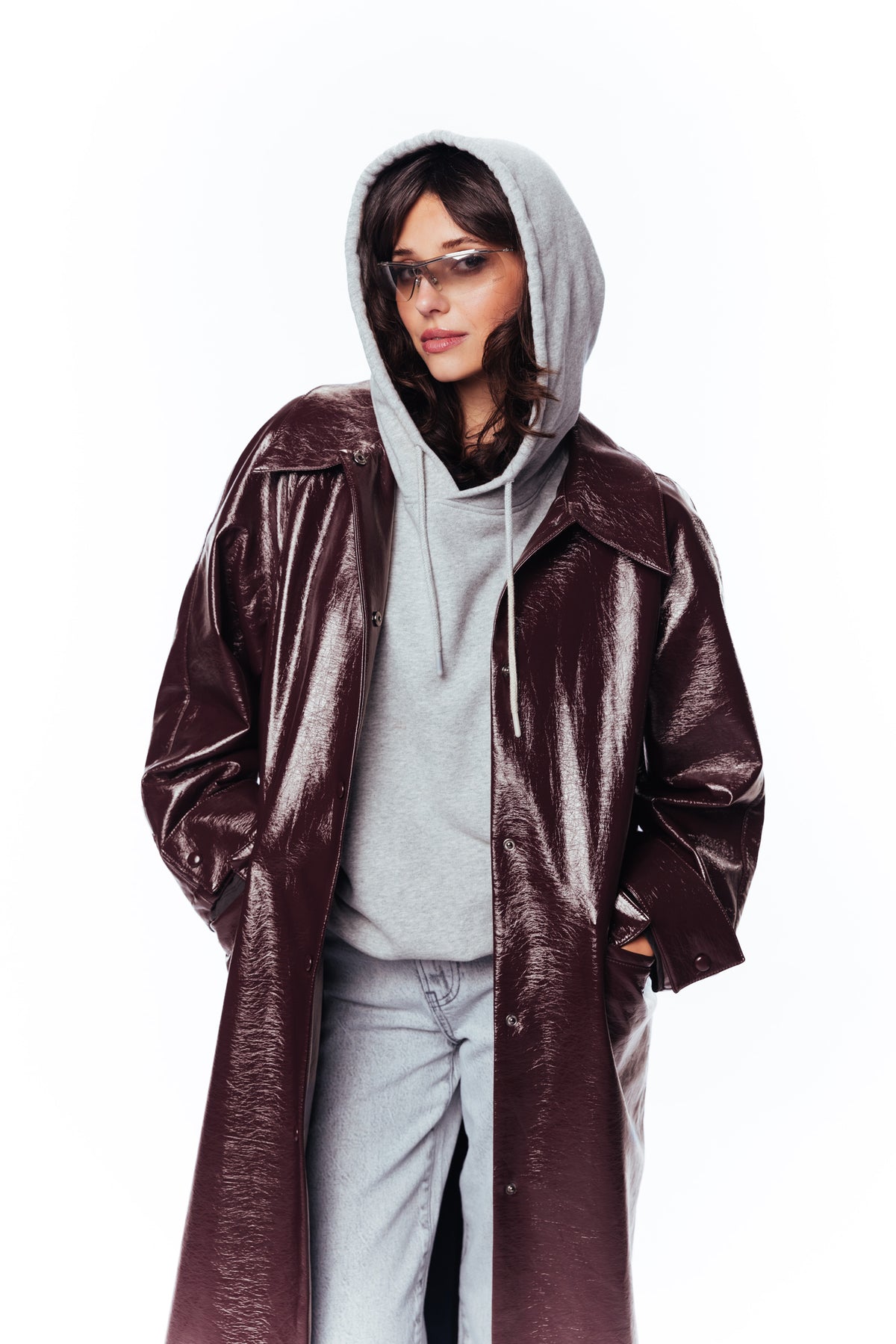 Jas Long Vegan Leather - fudge