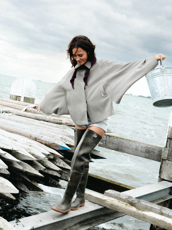 Jas Check Cape - brown
