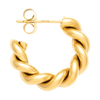 Oorstekers Chunky Twisted Hoops - goud