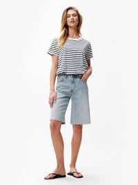 T-shirt Tuck In Striped - zwart/wit
