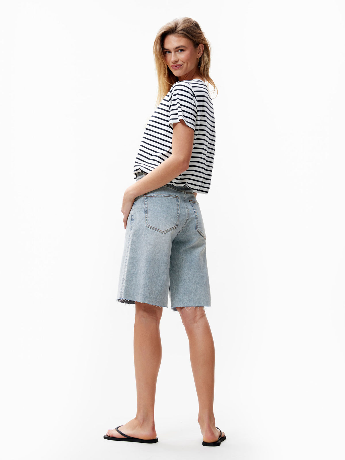 T-shirt Tuck In Striped - zwart/wit