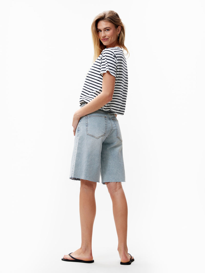 T-shirt Tuck In Striped - zwart/wit