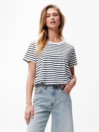 T-shirt Tuck In Striped - zwart/wit