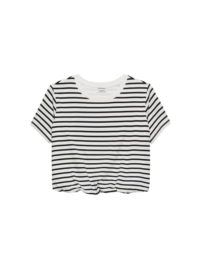 T-shirt Tuck In Striped - zwart/wit