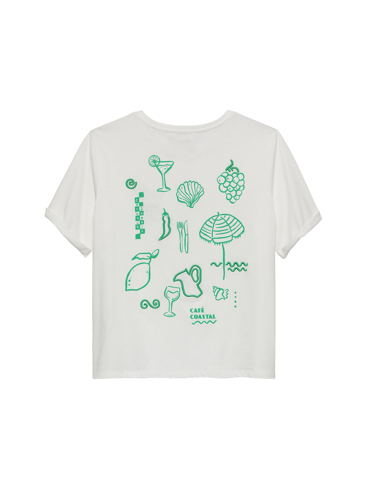 T-shirt Graphic Roll Up - ecru/groen