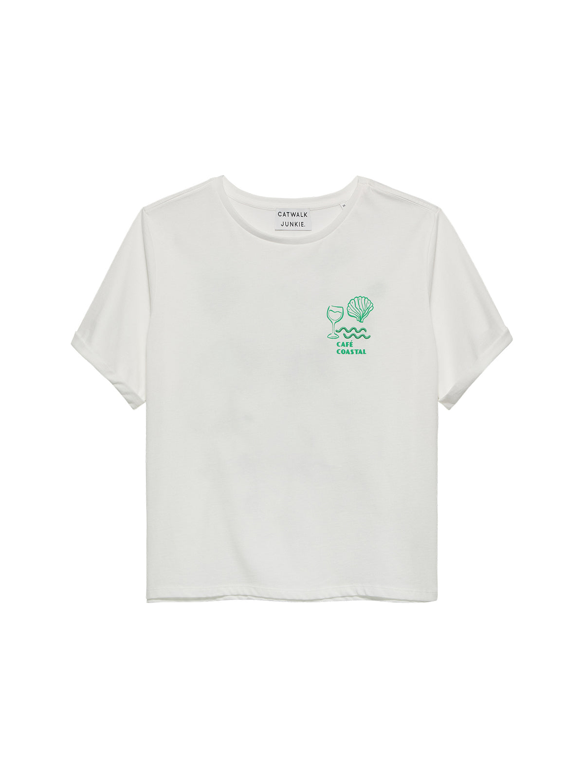 T-shirt Graphic Roll Up - ecru/groen