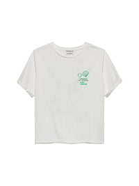 T-shirt Graphic Roll Up - ecru/groen