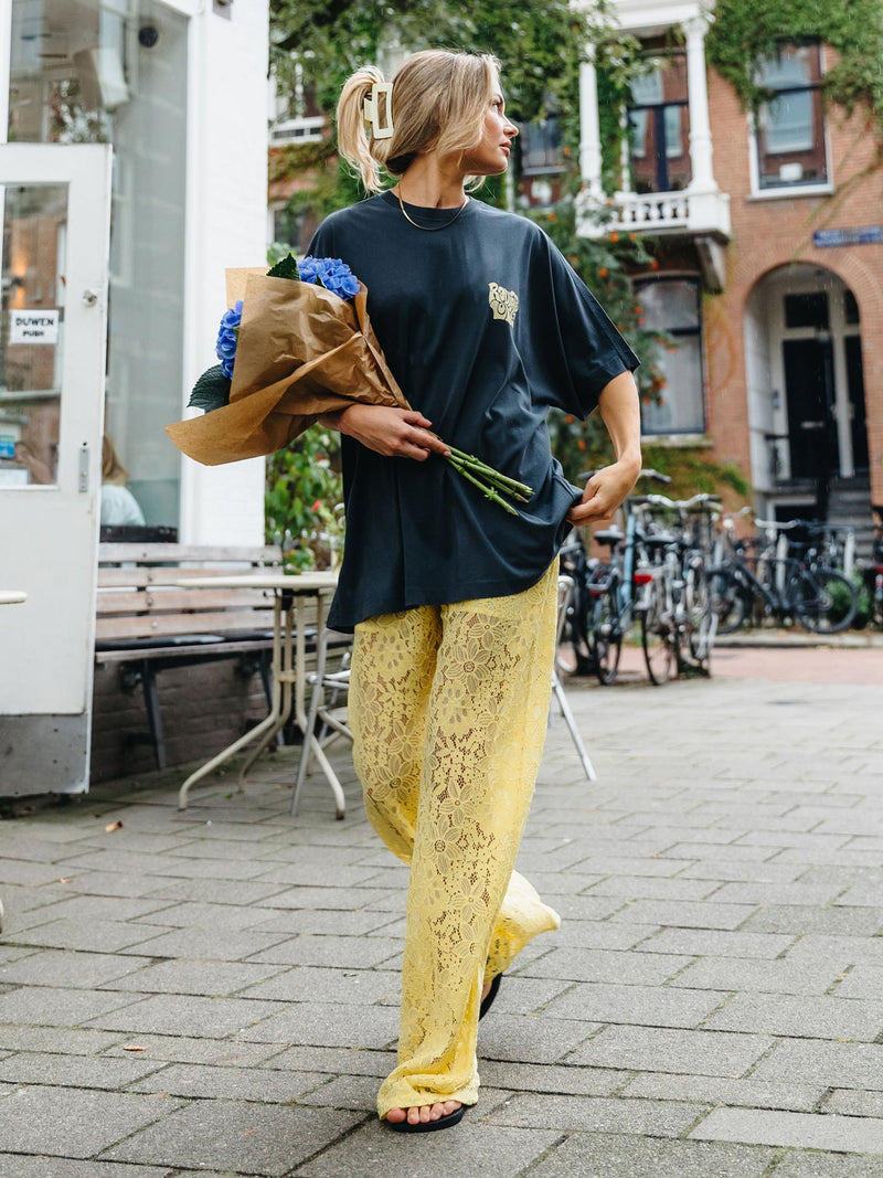 Broek Pull On Lace - geel