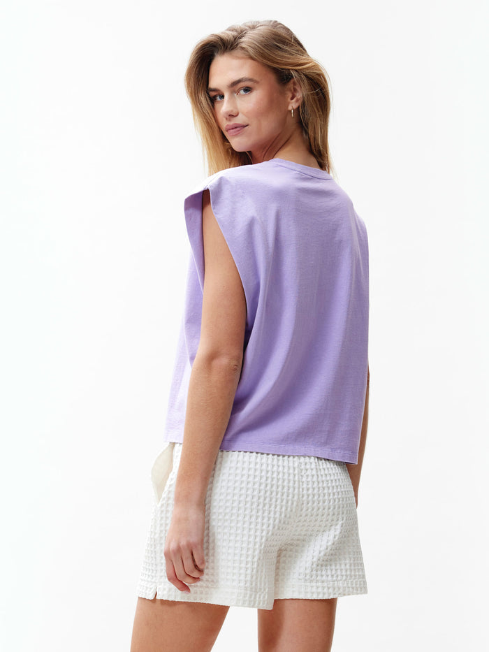 Top Folded Shoulder Singlet - paars