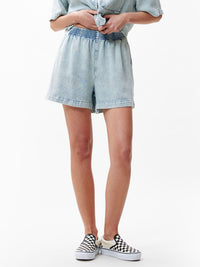 Short Pull On Denim - lichtblauw