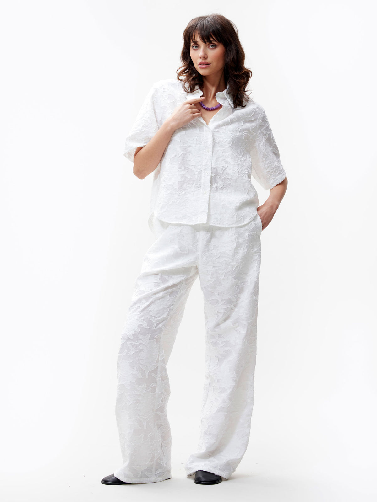 Blouse Textured - wit