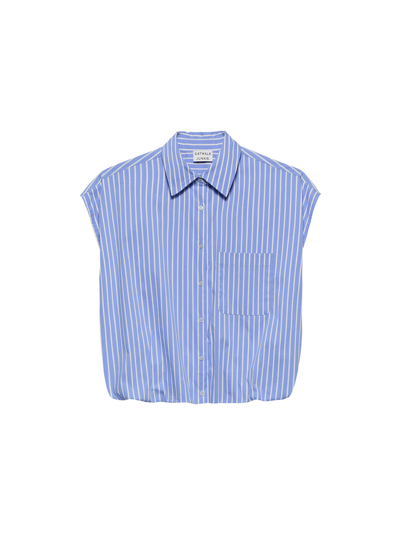 Blouse Sleeveless Tuck In - blauw