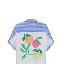Blouse Short Sleeve With Graphic - blauw