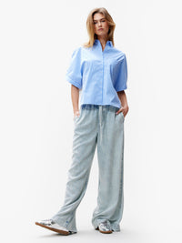 Blouse Short Sleeve With Graphic - blauw