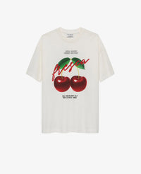 T-shirt Oversized Graphic Cherry - wit