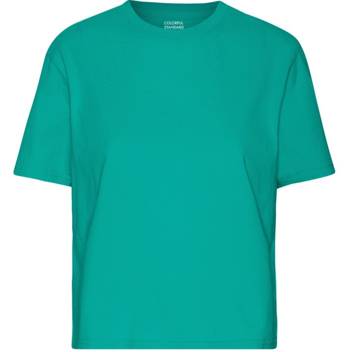 T-shirt Organic Boxy Crop - tropical sea