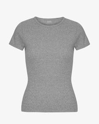 T-shirt Organic Rib SS - heather grey