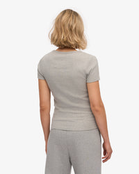 T-shirt Organic Rib SS - heather grey