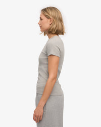 T-shirt Organic Rib SS - heather grey
