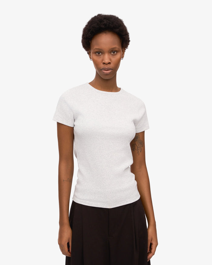 T-shirt Organic Rib SS - snow melange