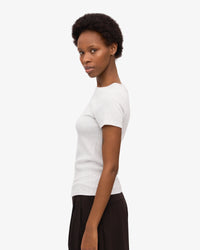 T-shirt Organic Rib SS - snow melange